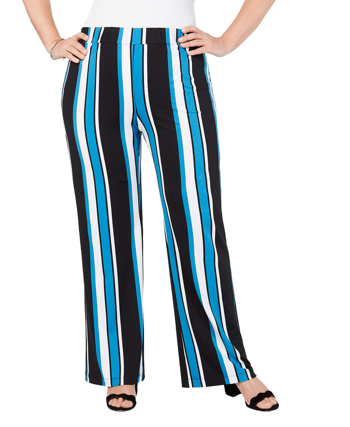 NY Collection Plus Petite Plus Striped Soft Pants
