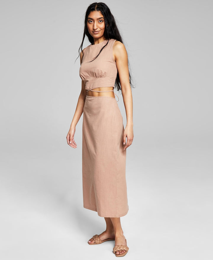 Now This Womens Side Slit Midi Skirt