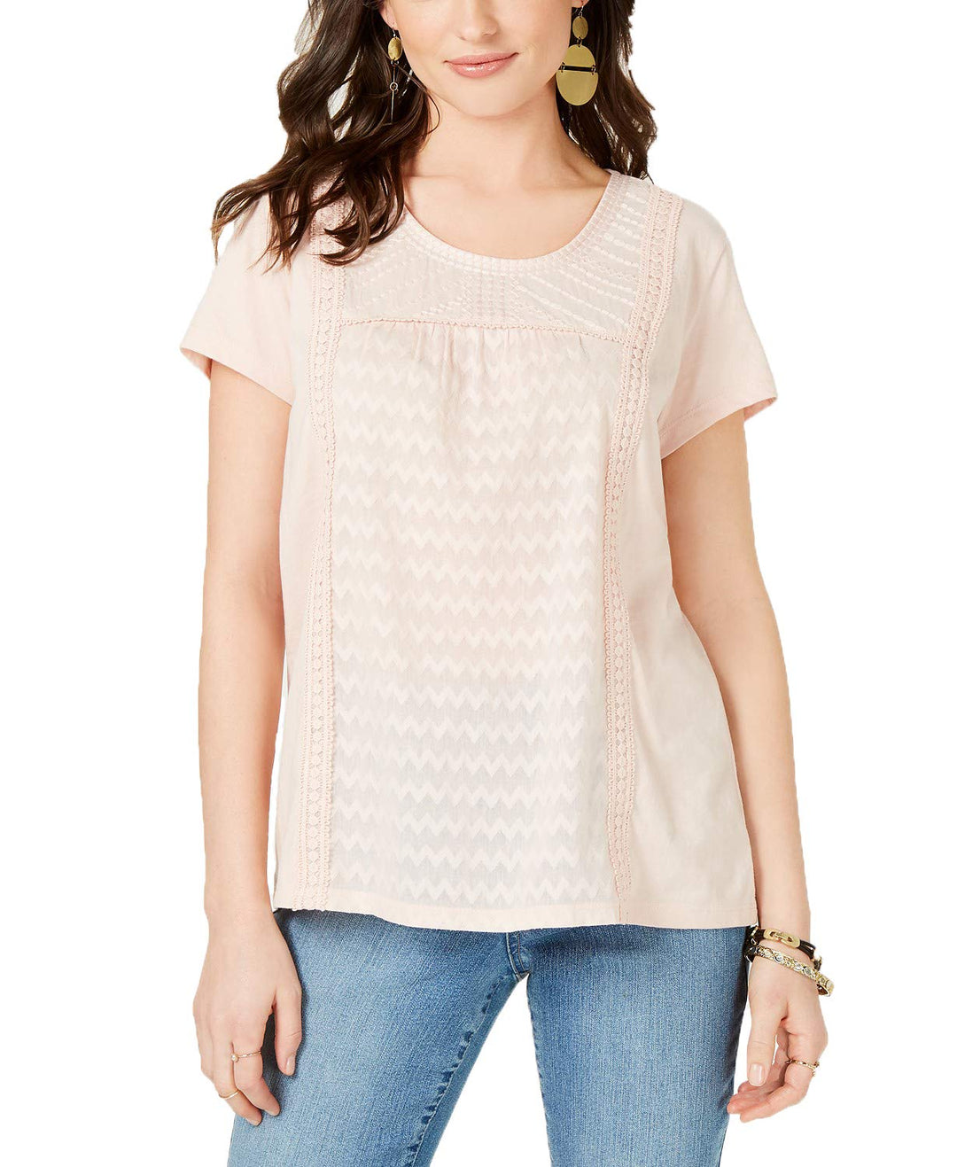 Style & Co. Mixed Print T-Shirt