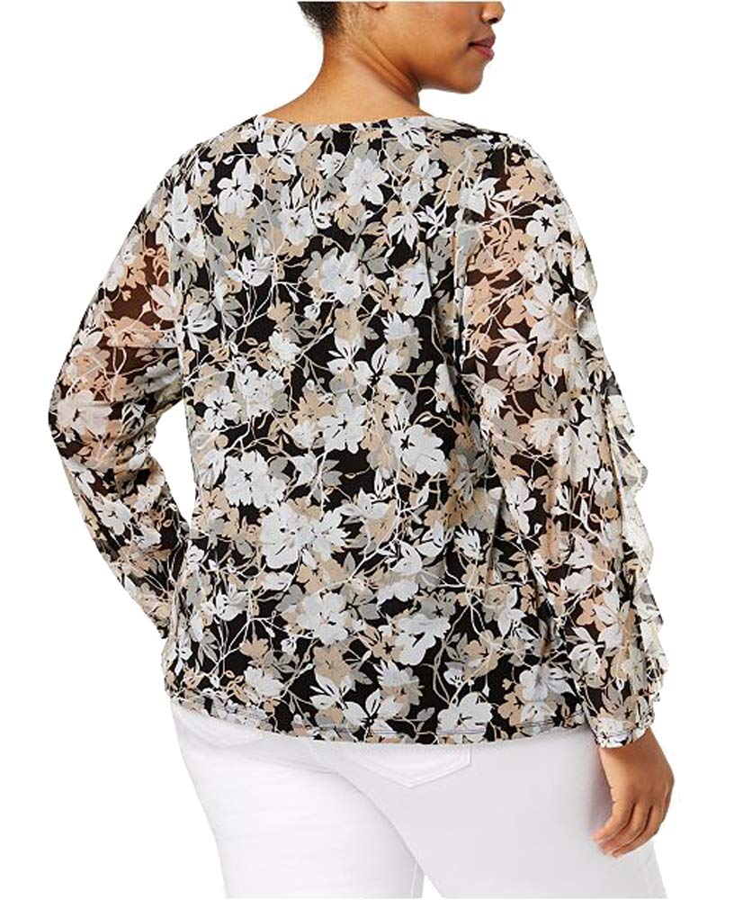 Charter Club Plus Size Ruffled Mesh Top
