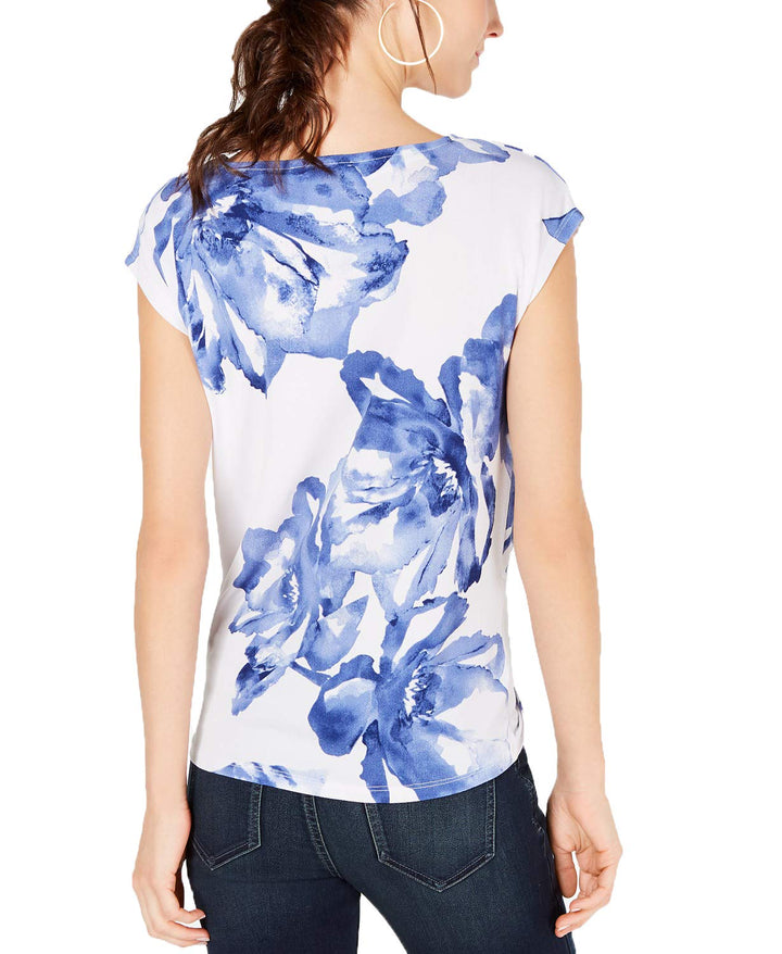 INC Printed Tie-Front T-Shirt