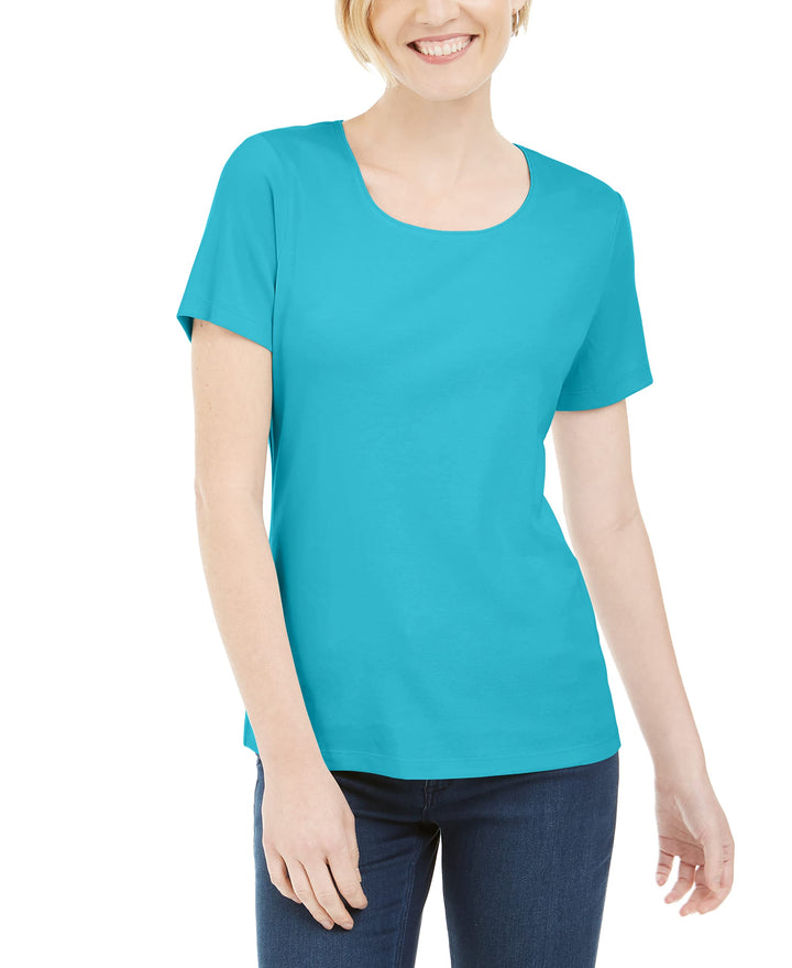 Short Sleeve Scoop Neck Top