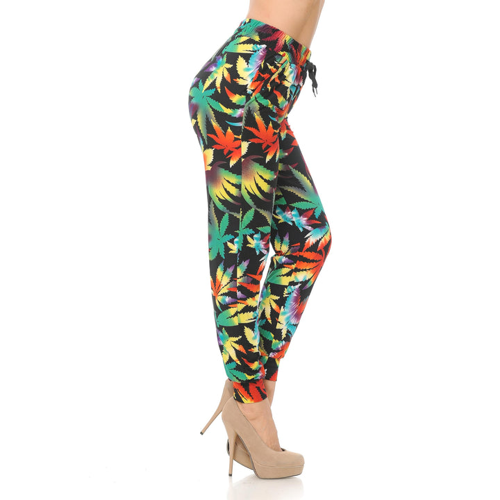 Buttery Soft Rainbow Marijuana Joggers