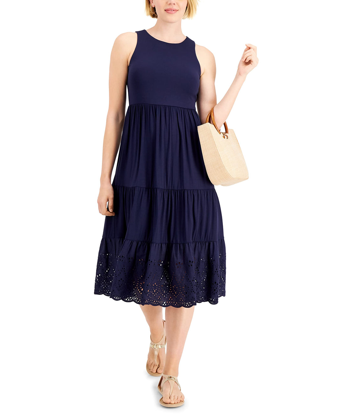 Charter Club Eyelet Hem Midi Dress – USAFashion