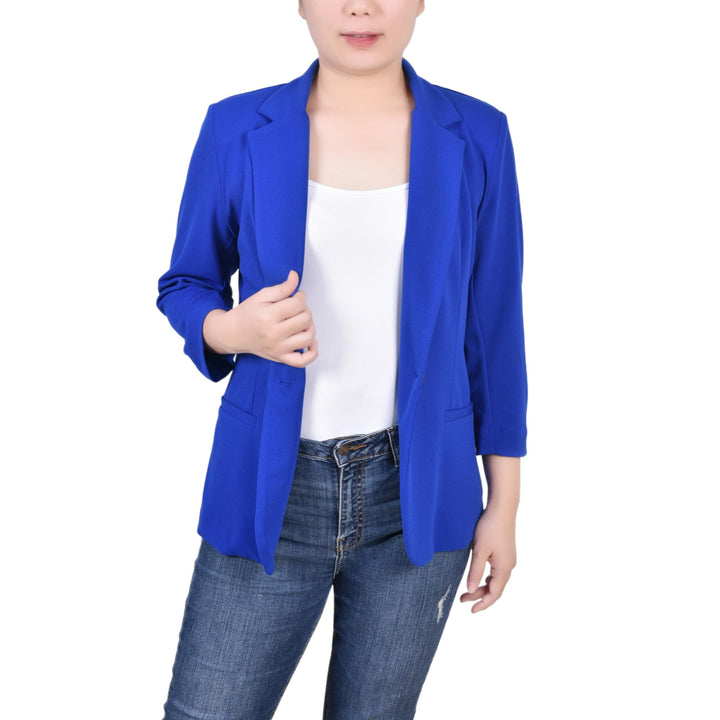 Petite 3/4 Sleeve Scuba Crepe Blazer