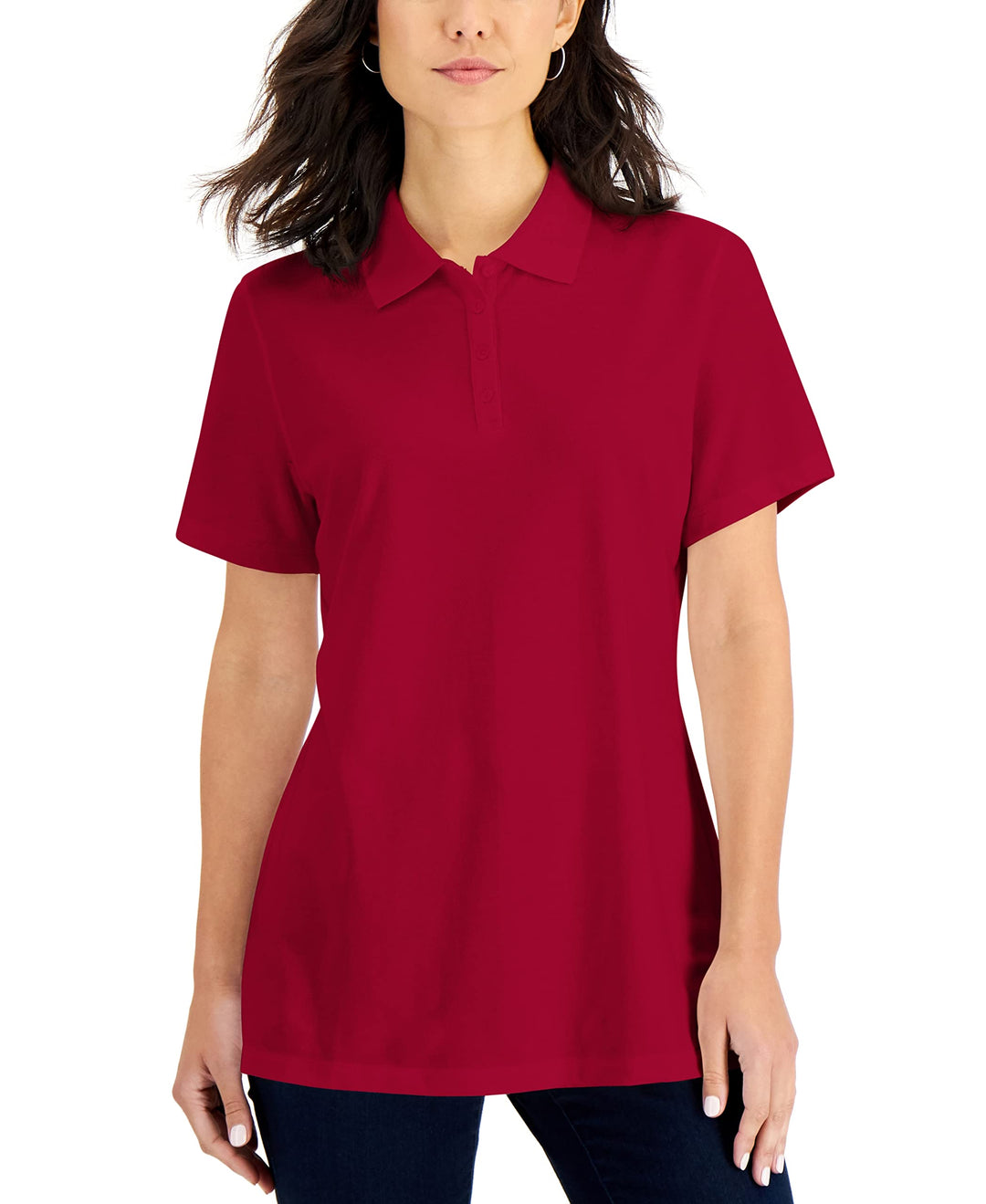 Karen Scott Petite Pique Polo Shirt