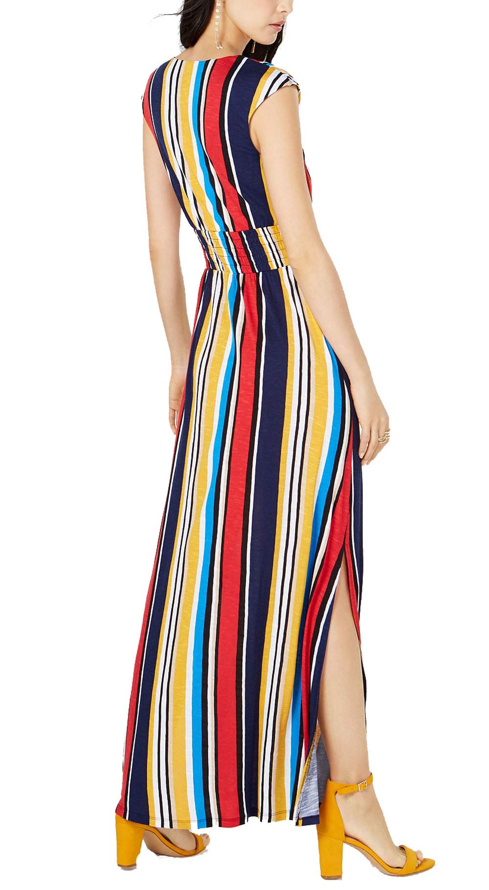 Petite Striped Smocked Maxi Dress
