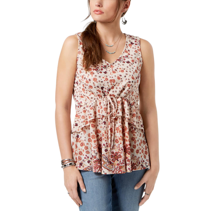 Style & Co Floral Print Peplum Top