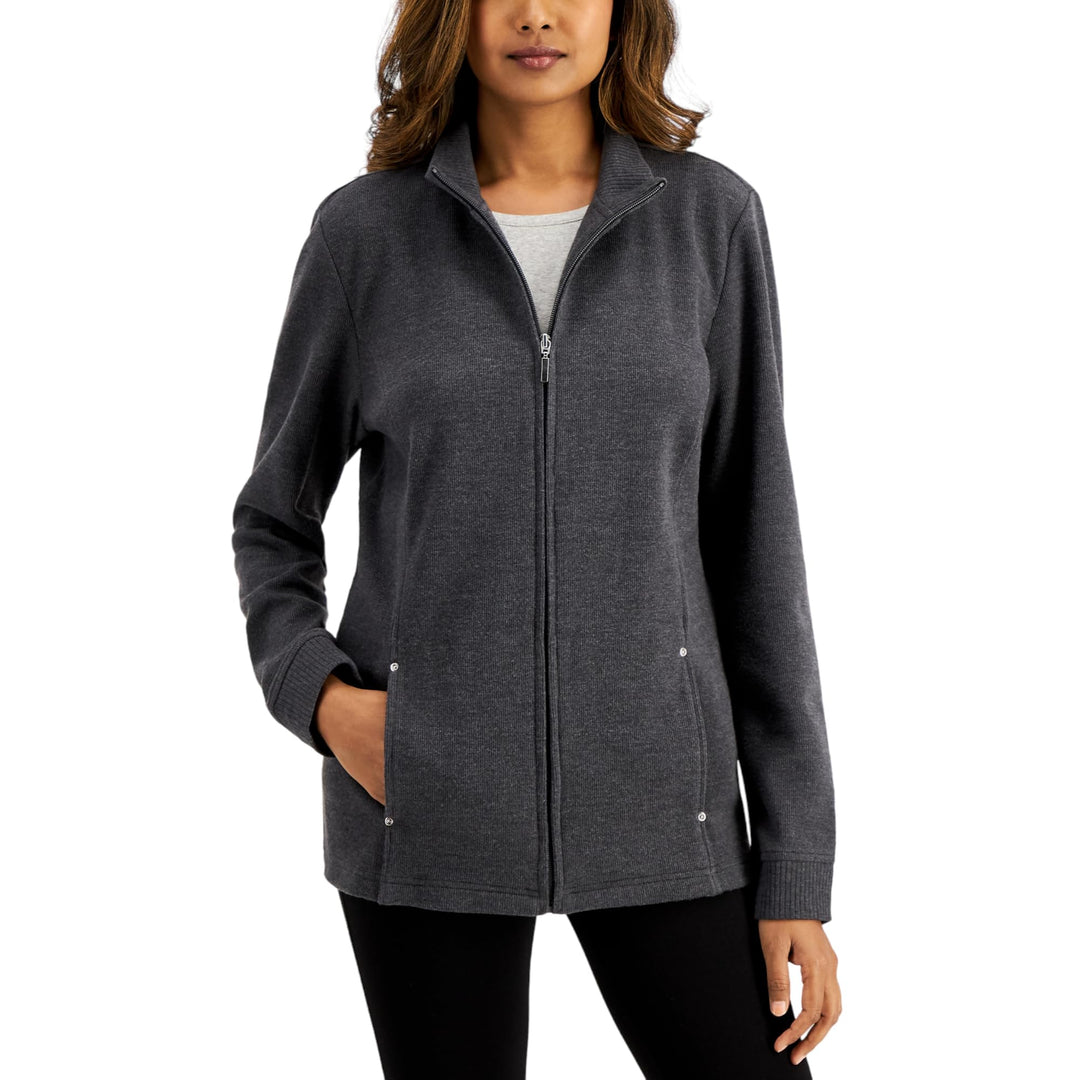 Karen Scott Mock Neck Jacket