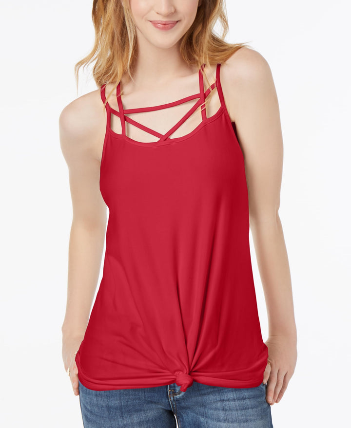 Ultra Flirt By Ikeddi Juniors Strappy Twist Front Tank Top