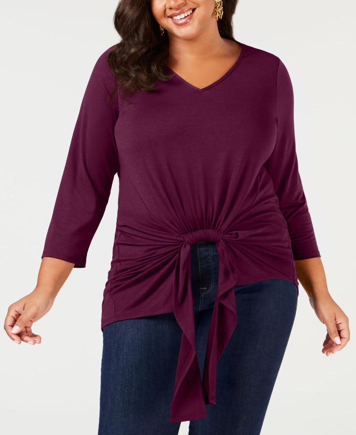 Plus Size Gathered-Front Top