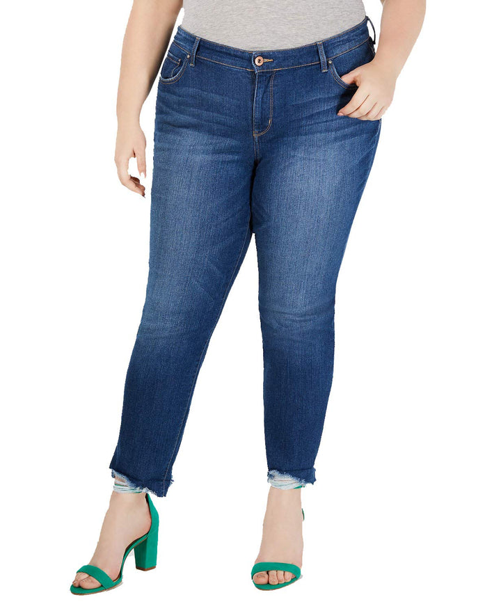 I.N.C. Plus Size Frayed Boyfriend Jeans