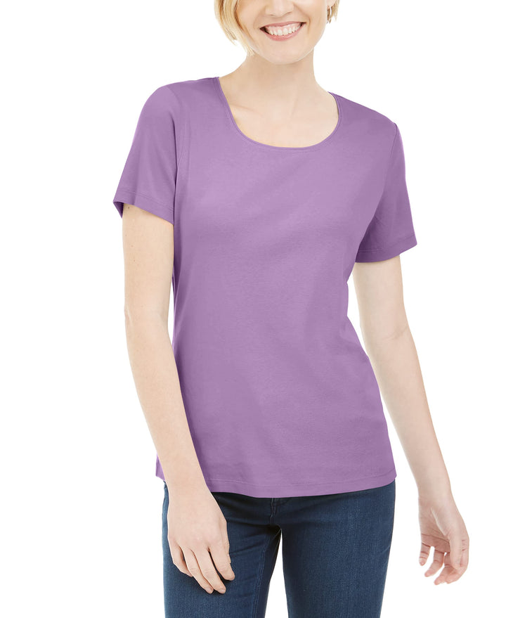 Short Sleeve Scoop Neck Top
