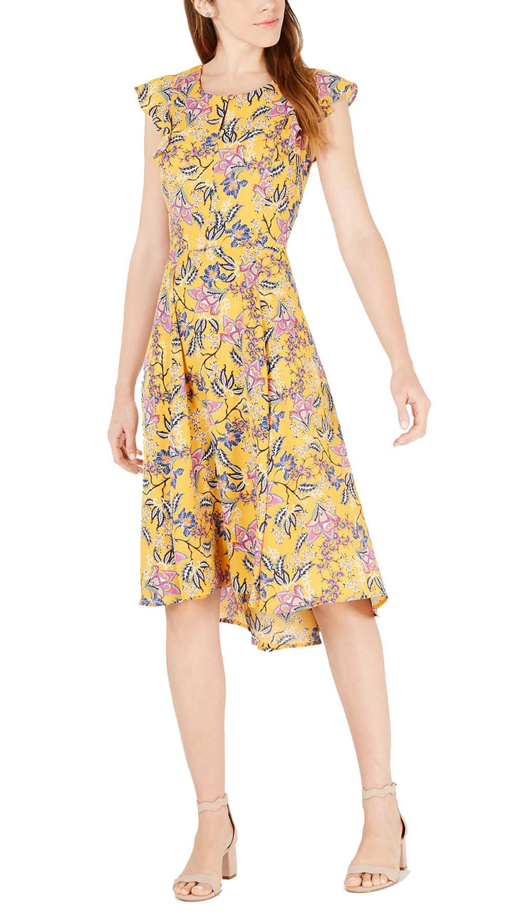 Maison Jules Floral Print High Low Dress