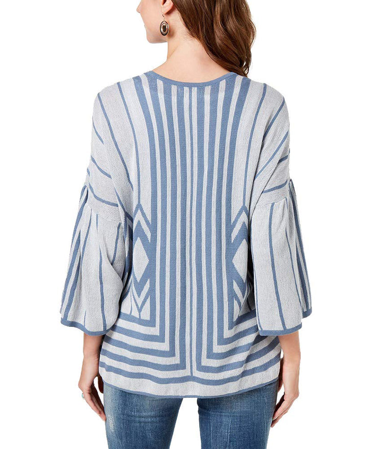 Style & Co Cotton Printed Drop Sleeve Cardigan