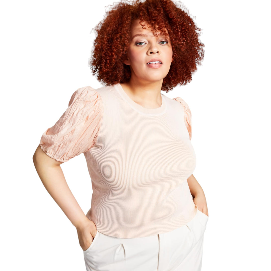And Now This Trendy Plus Size Puff-Sleeve Top