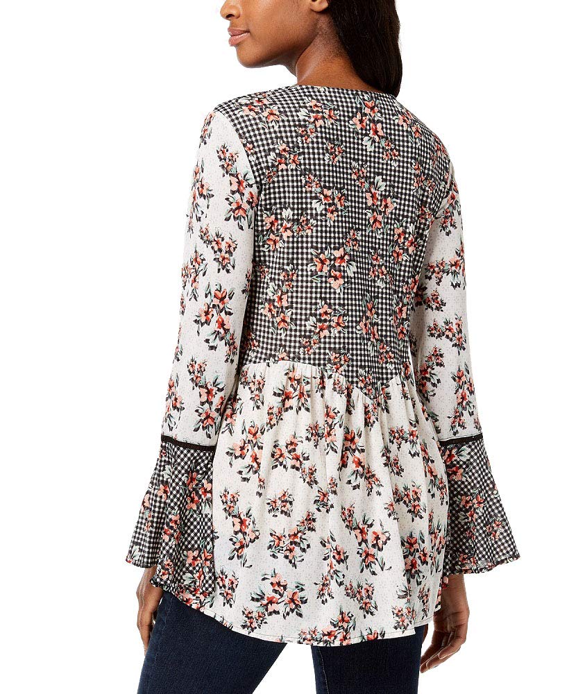Style & Co Petite Printed Peasant Tunic
