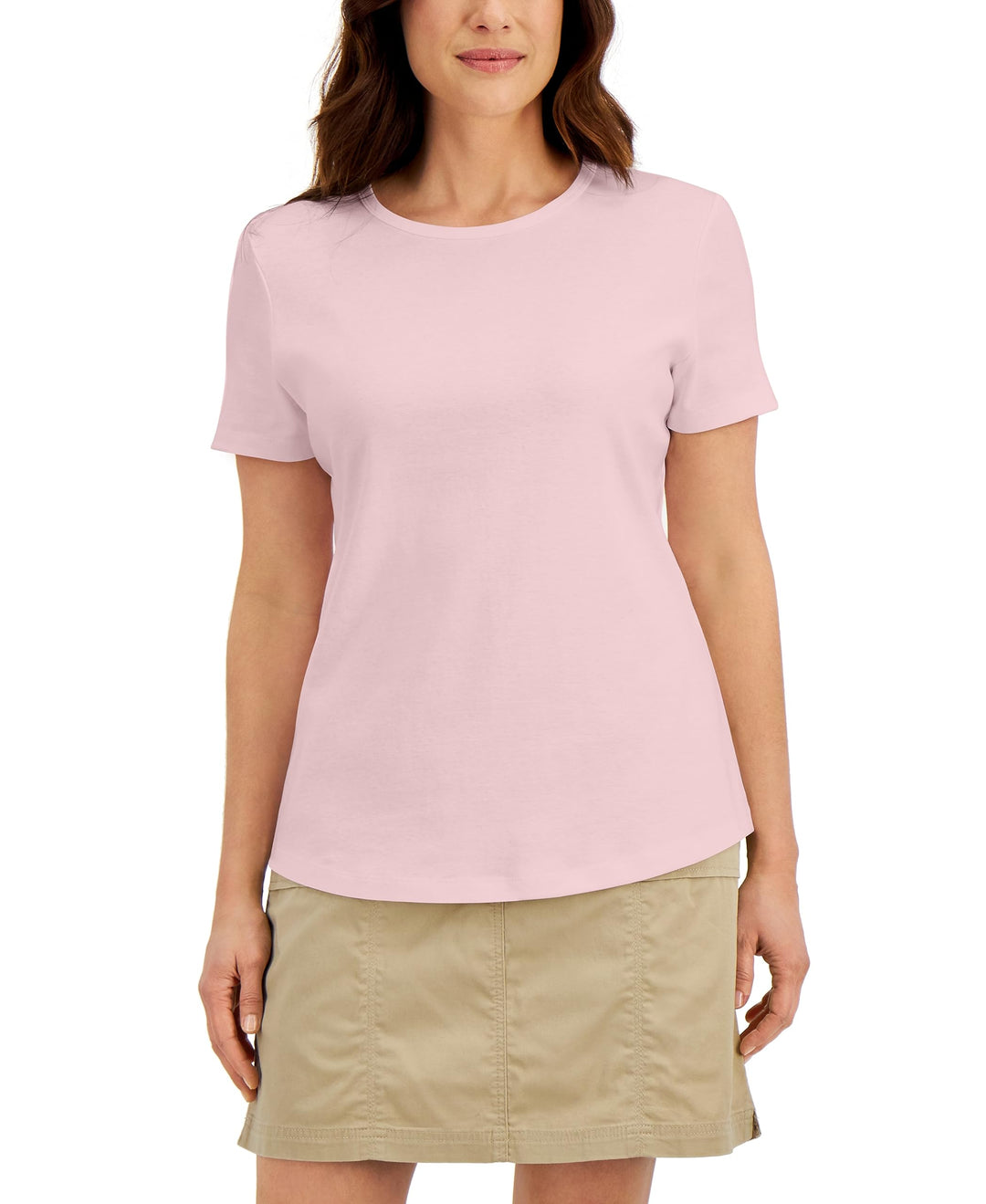 Karen Scott Cotton Short Sleeve Crewneck Top