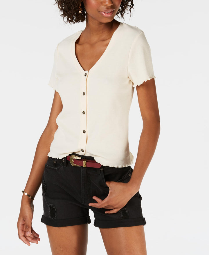 Juniors' Lettuce-Trim Shirt