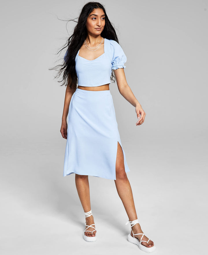 Now This Womens Side Slit Midi Skirt
