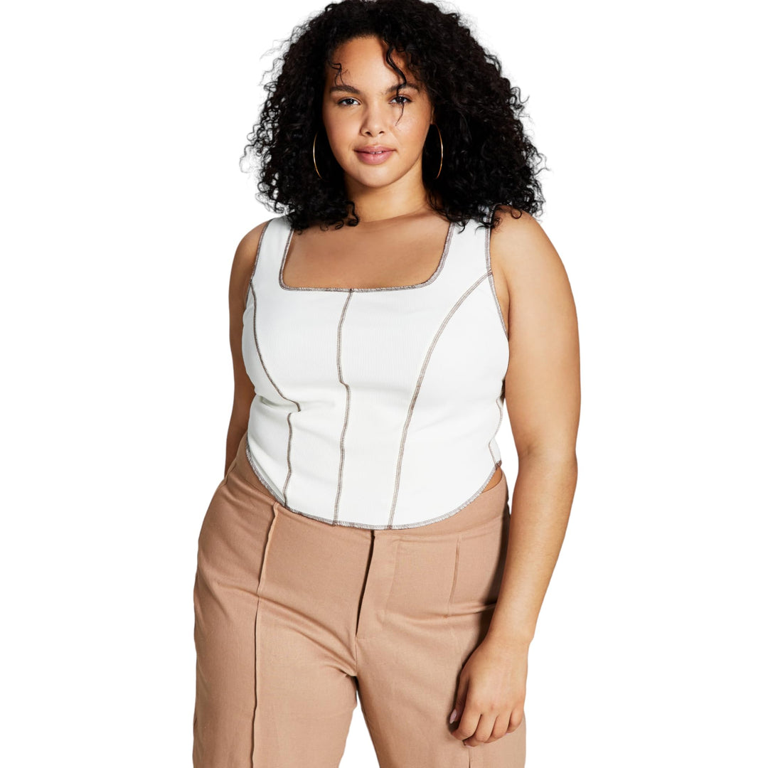 Now This Trendy Plus Size Seam Tank Top