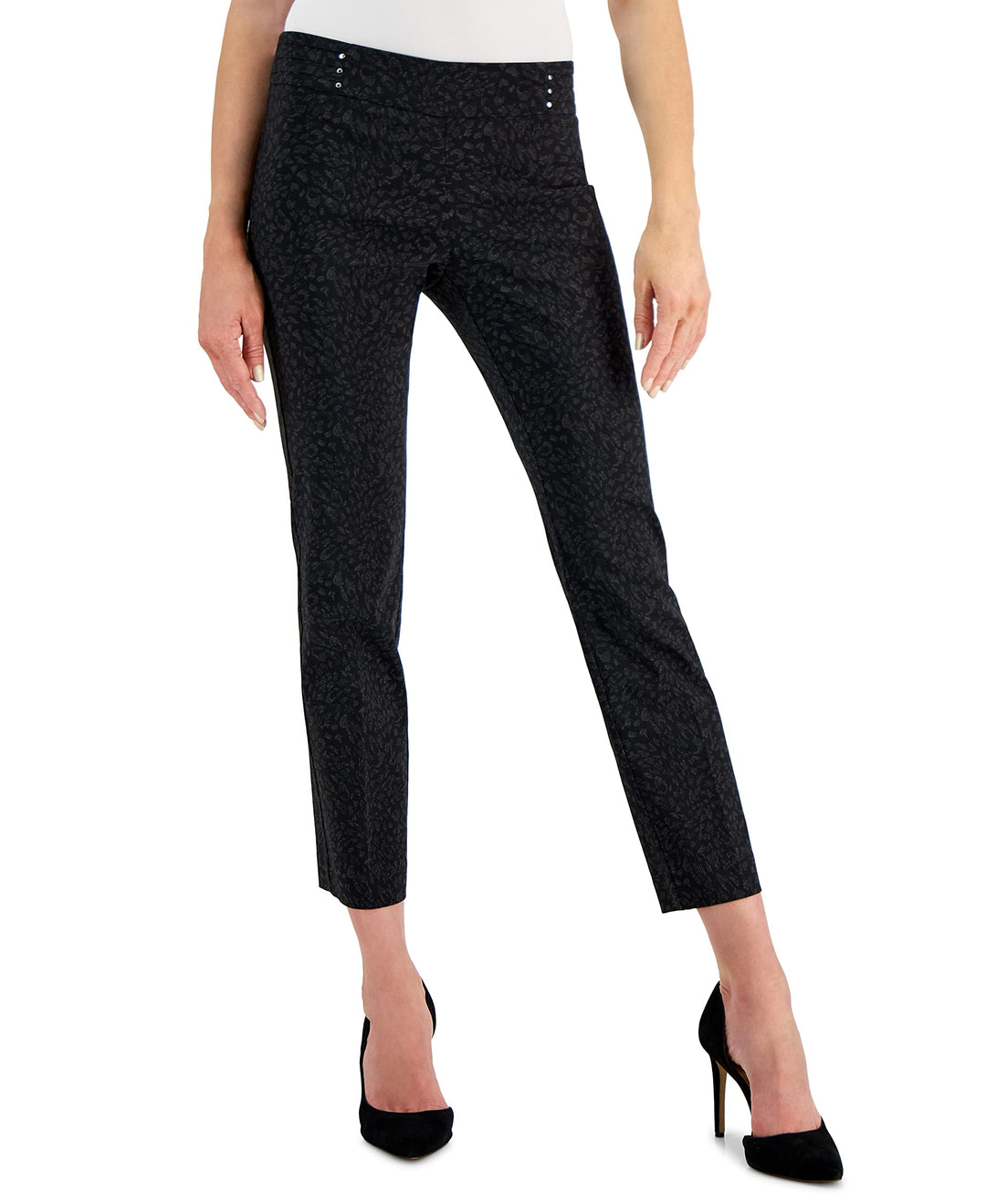 JM Collection Petite Cheetah Bandleader Pants