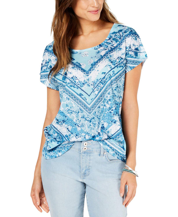 Petite Printed Dolman-Sleeve T-Shirt