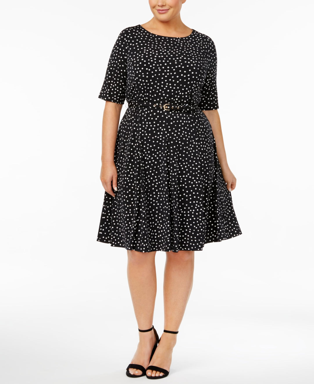 Charter Club Plus Size Dot Print Belted Dress