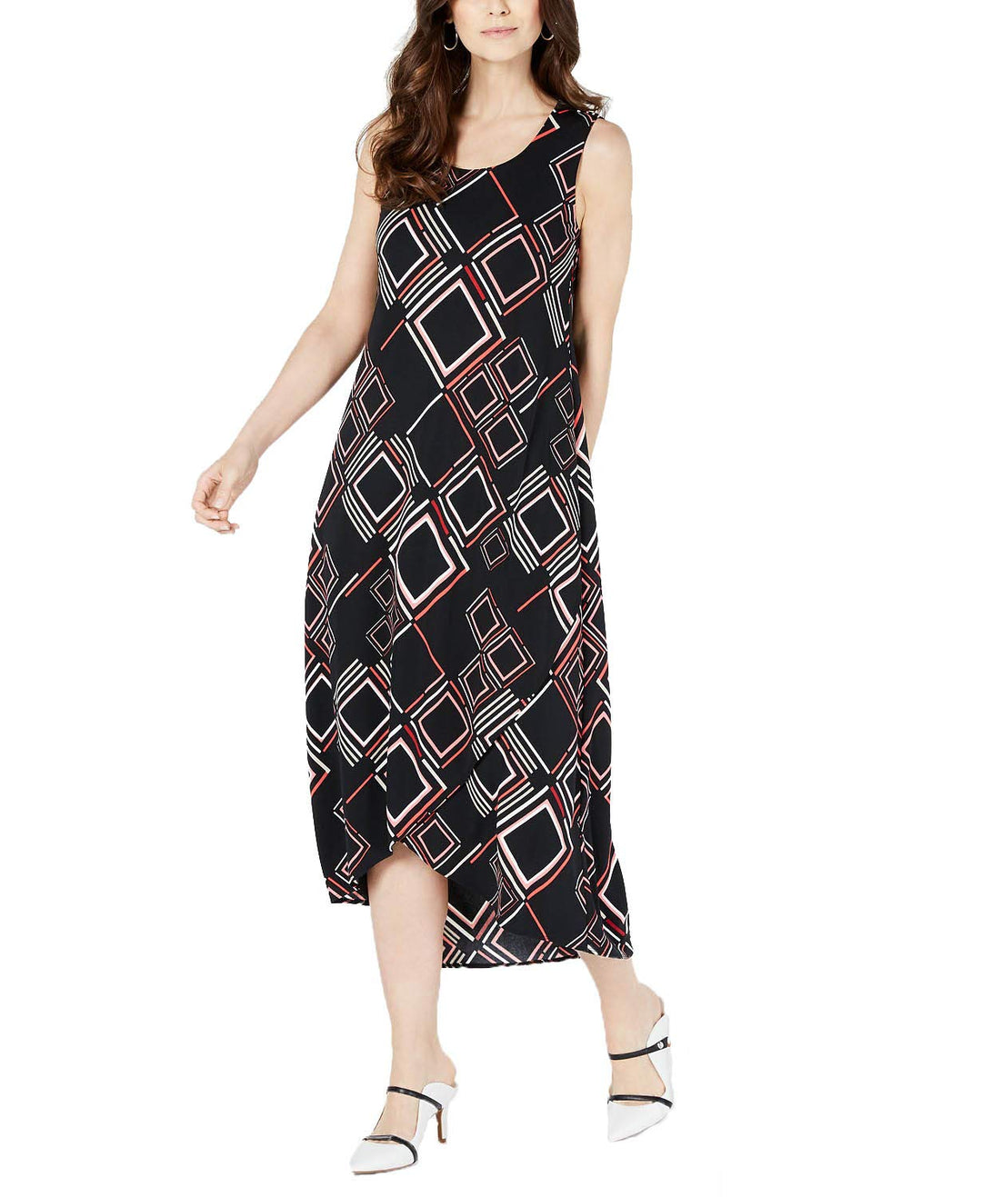 Geo-Print Tulip-Hem Dress
