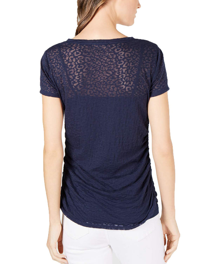 INC Leopard-Print Burnout Top