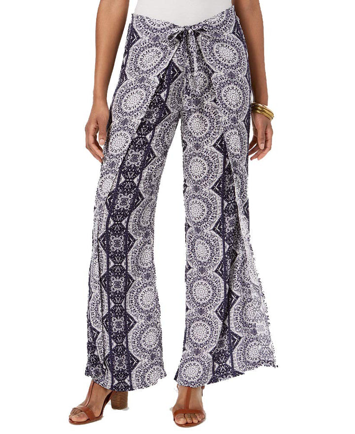 Style & Co Wrap Front Printed Pants