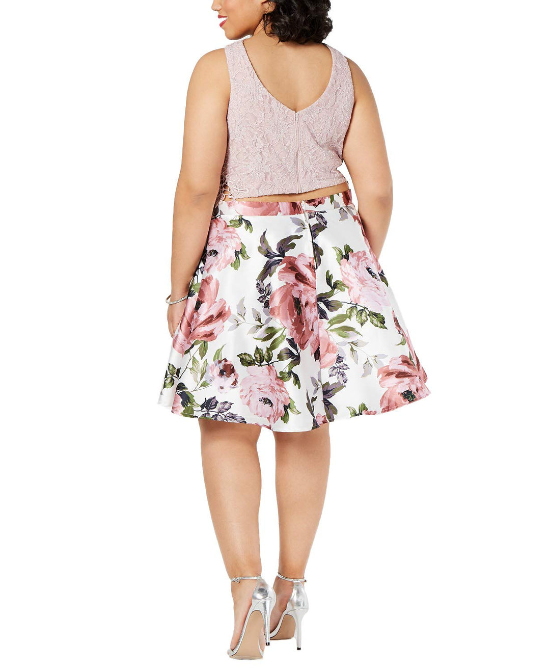 City Studios Juniors Trendy Plus Size Two Piece Lace Dress