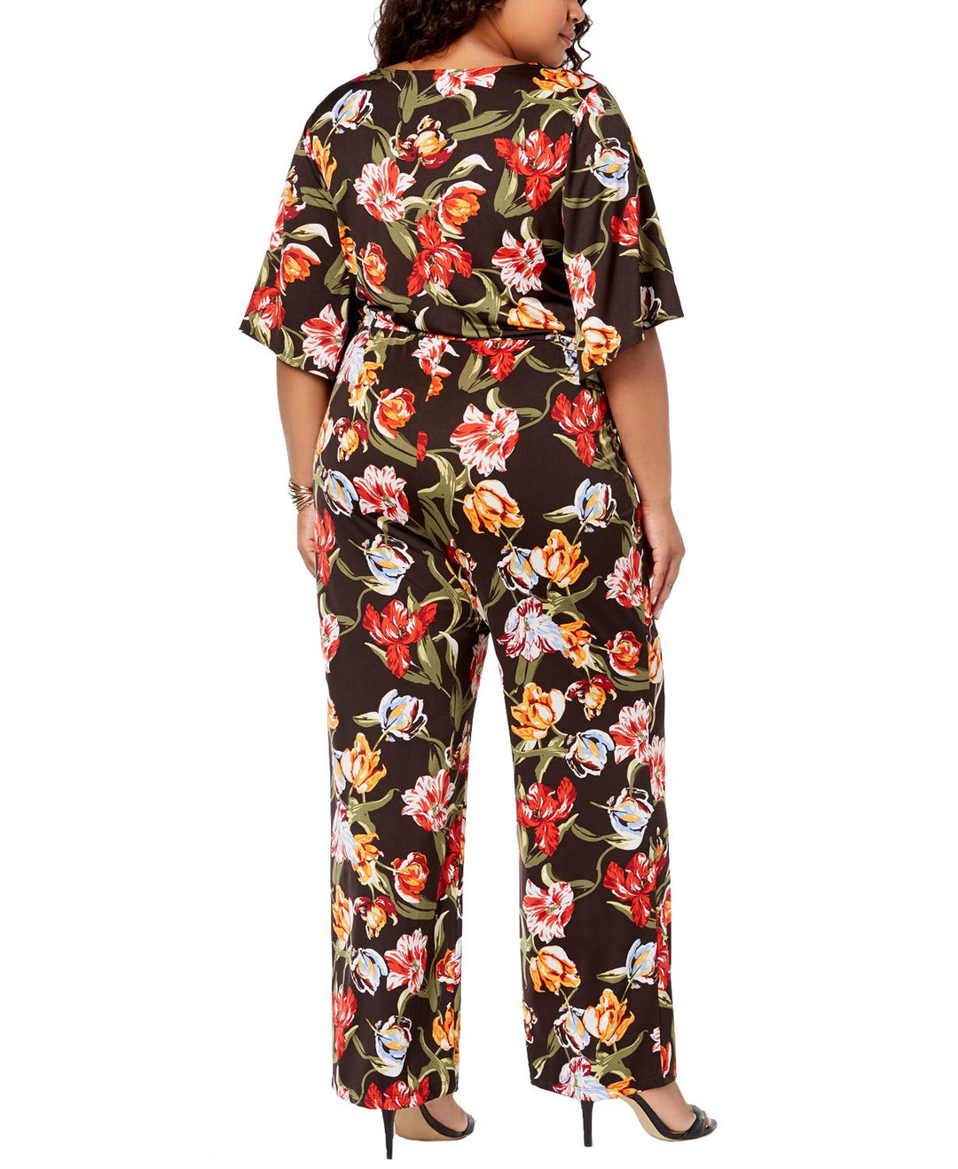 NY Collection Plus Petite Plus Size Printed Wide Leg Jumpsuit