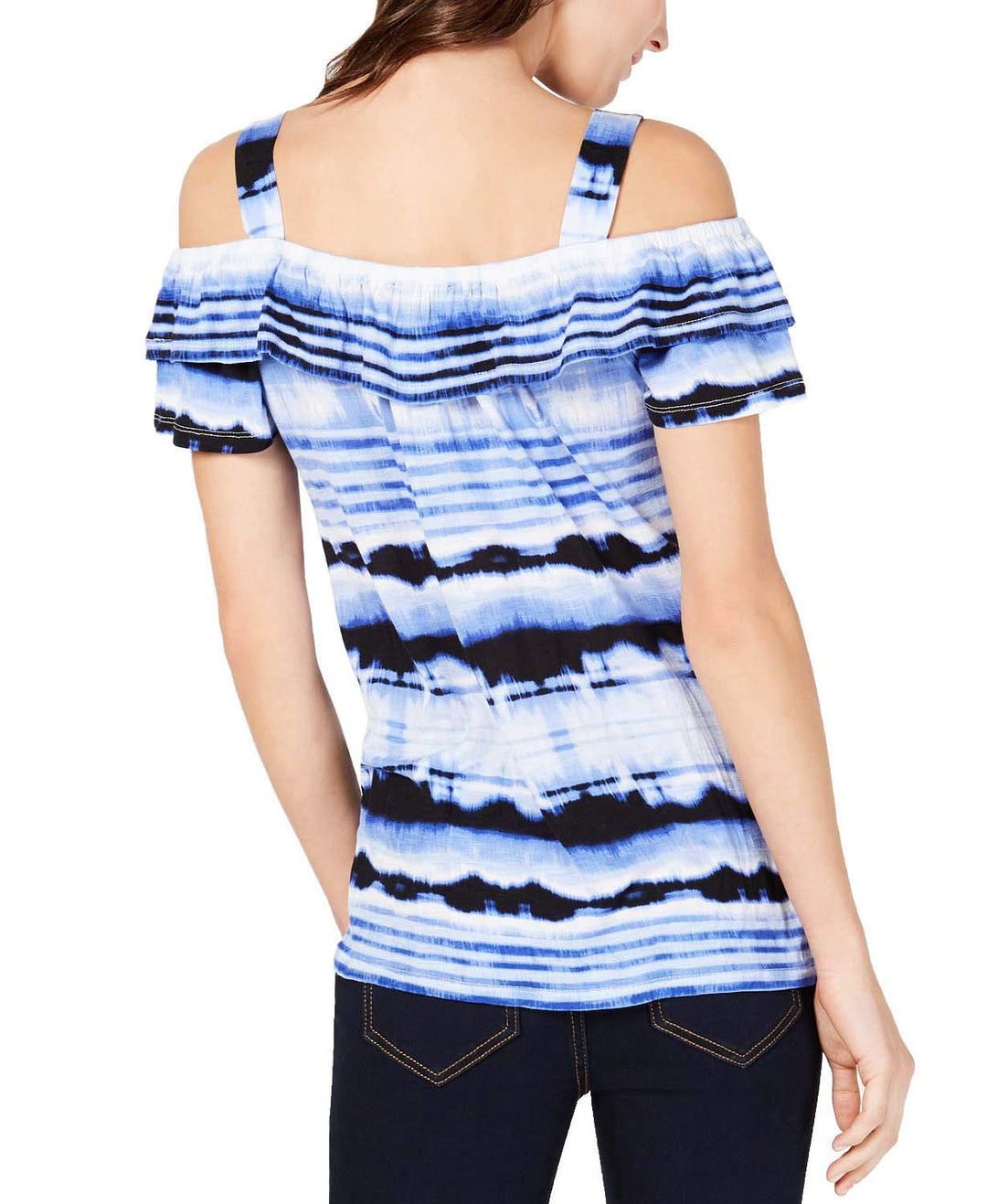 Tie Dyed Cold Shoulder Top