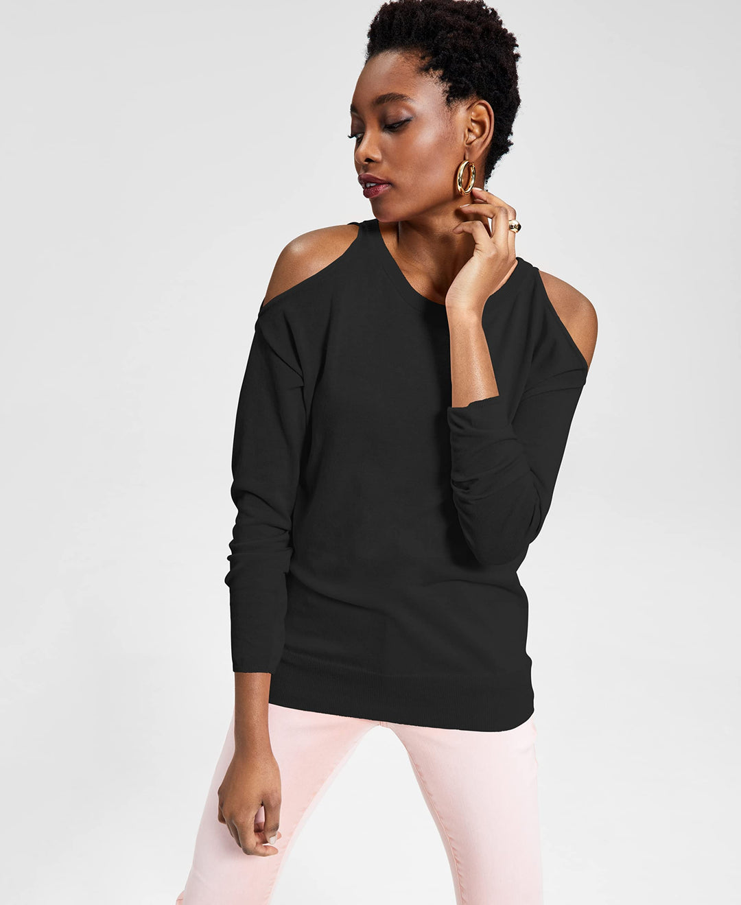 INC International Concepts Cold Shoulder Sweater