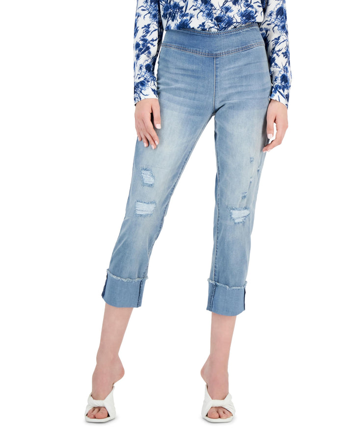 Women's Mid Rise Straight-Leg Pull-On Jeans