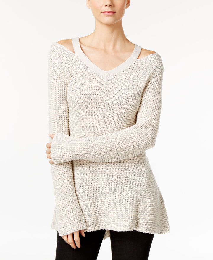 Style & Co Petite High Low Cutout Sweater