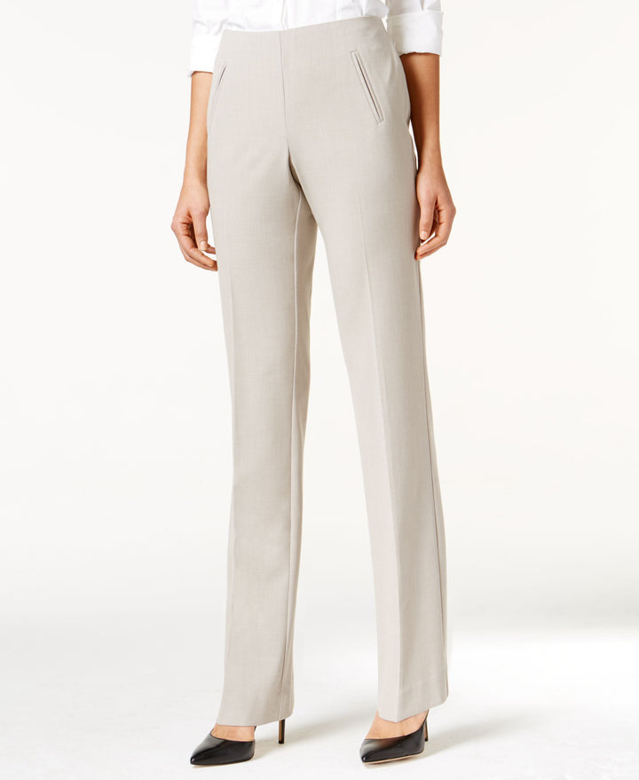 Tummy-Control Pull-On Straight-leg Pants