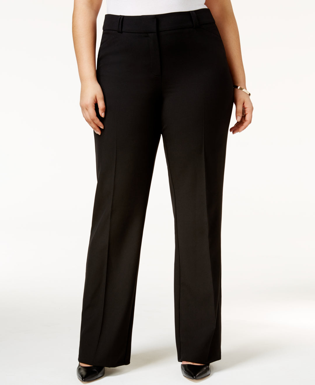 Plus & Petite Plus Size Curvy Bootcut Tummy-Control Pants,
