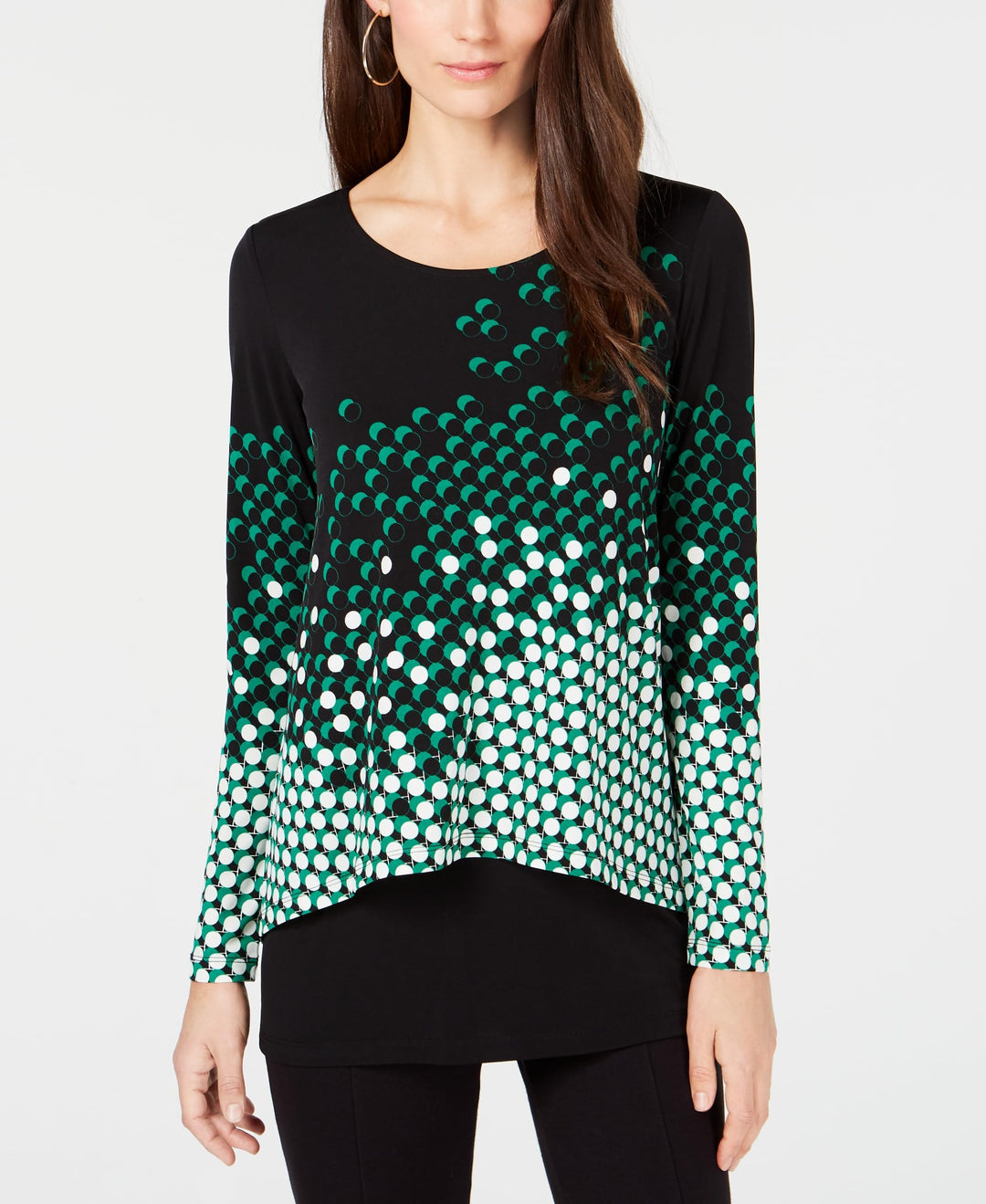 Alfani Petite Geometric Print Popover Top