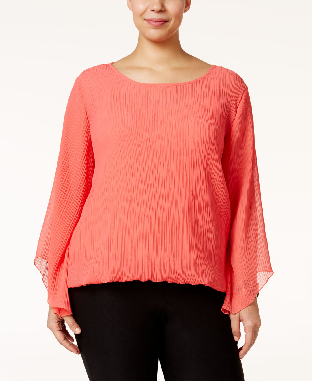 Alfani Plus Size Angel Sleeve Blouson Top