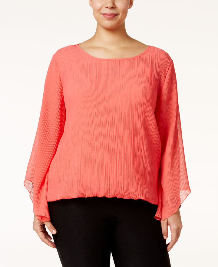 Alfani Plus Size Angel Sleeve Blouson Top