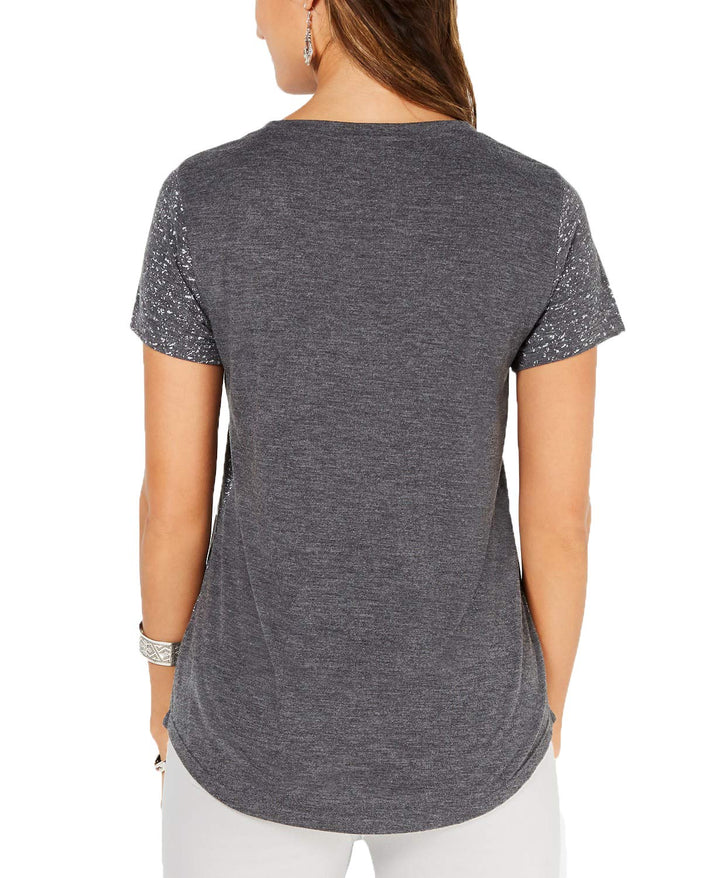 Graphic Scoop-Neck Top