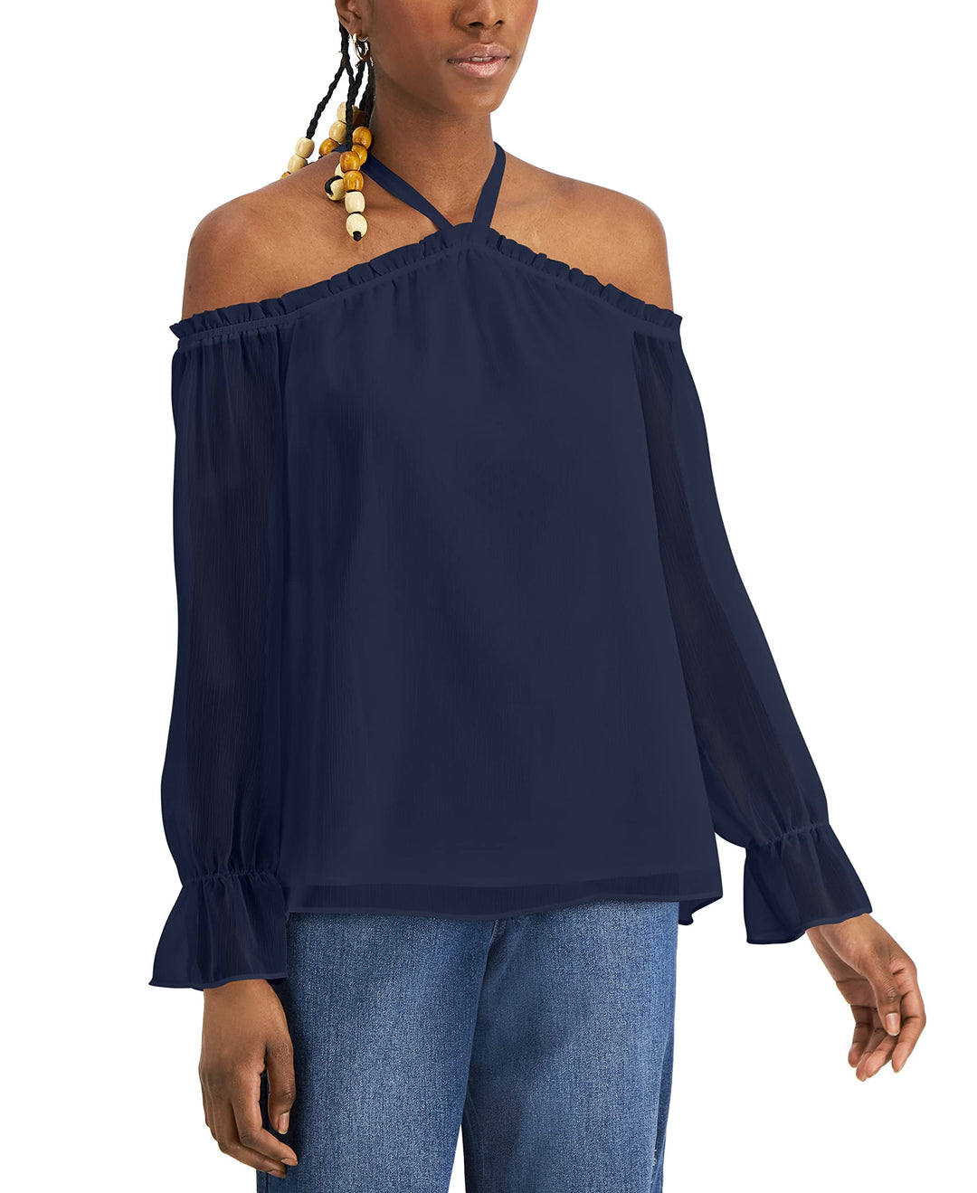 INC International Concepts Womens Cold Shoulder Blouse