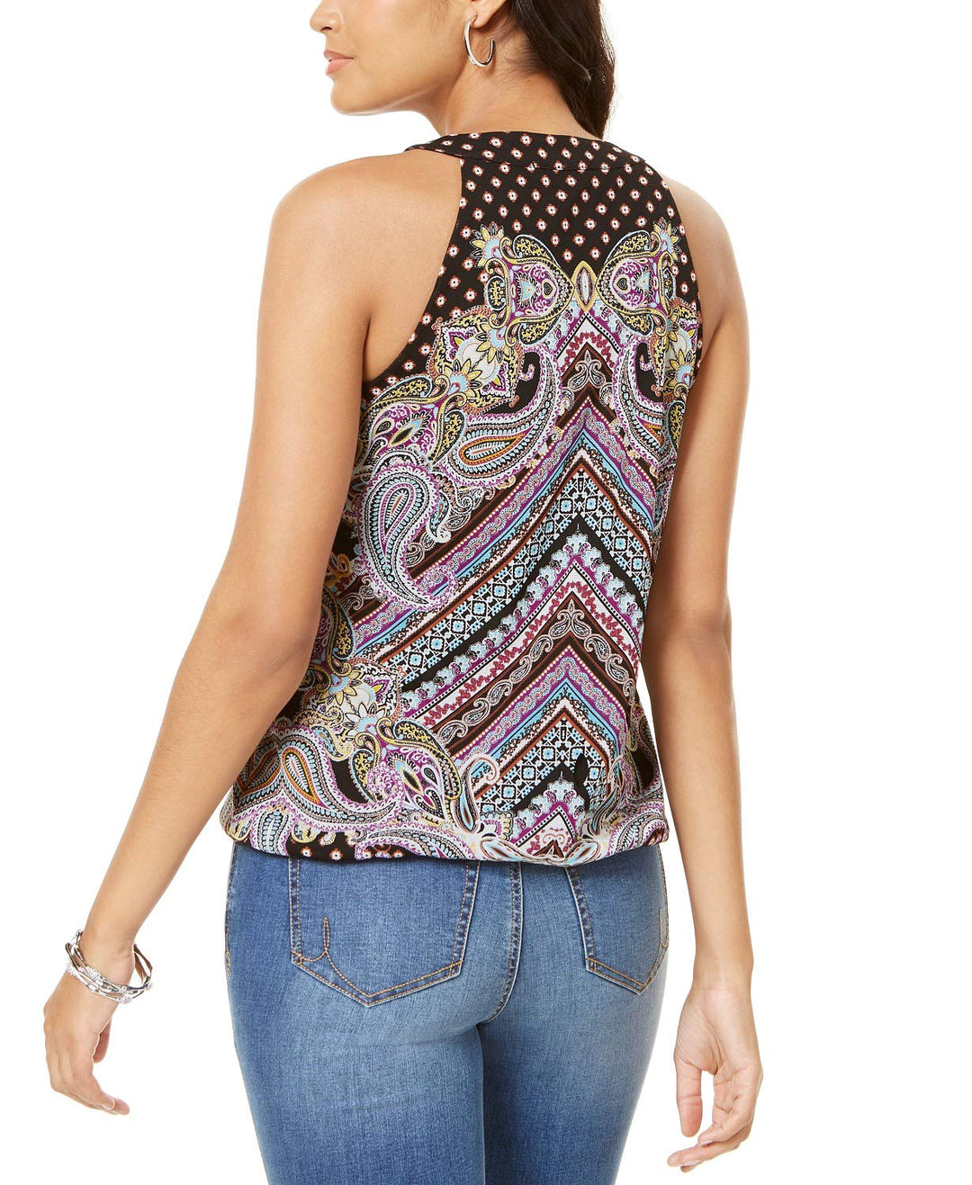 INC Button V-Neck Tank Top