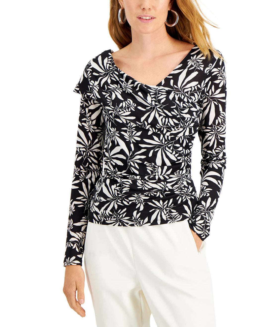 INC International Concepts Faux Wrap Top