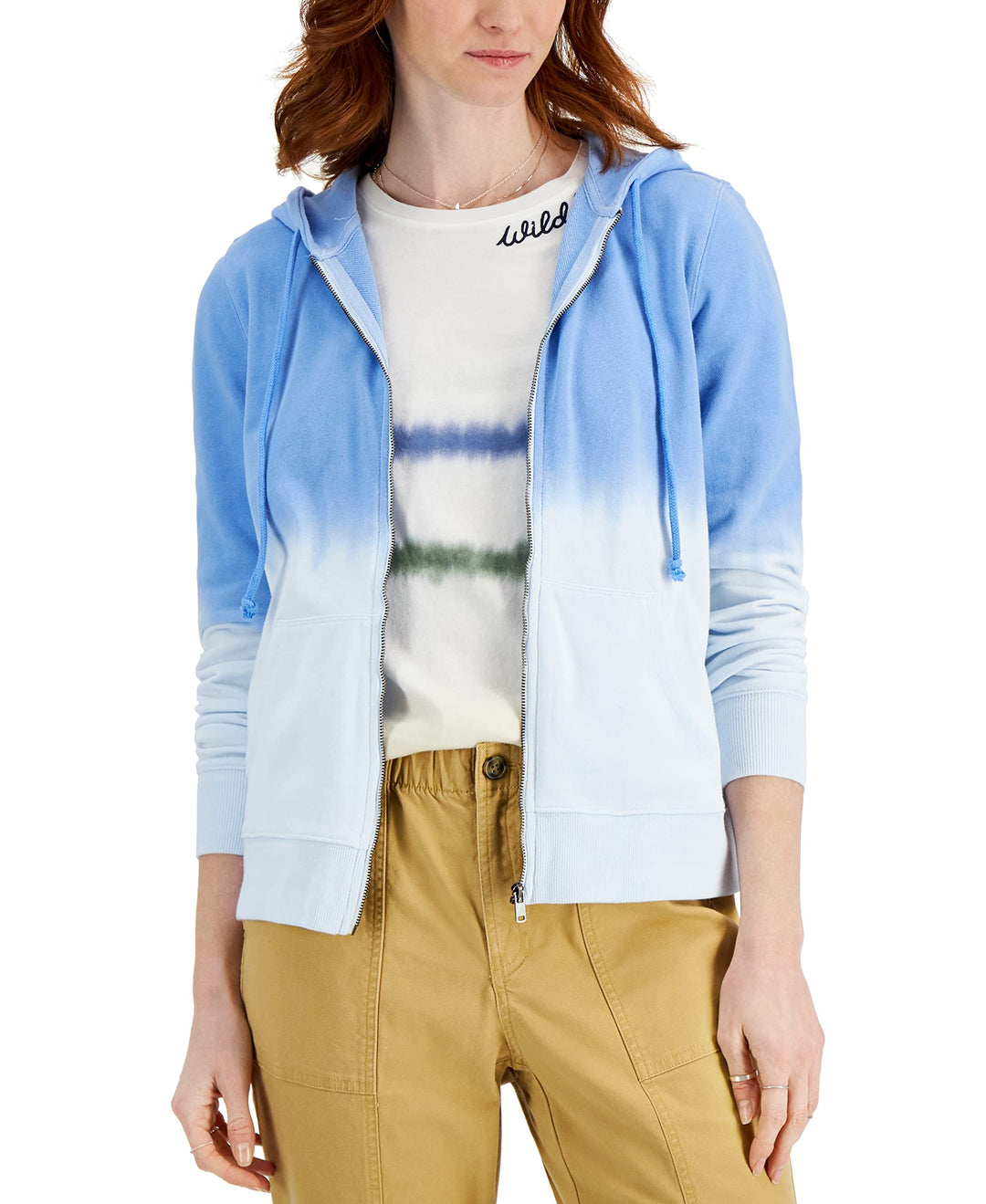 Style & Co Petite Dip Dyed Hoodie