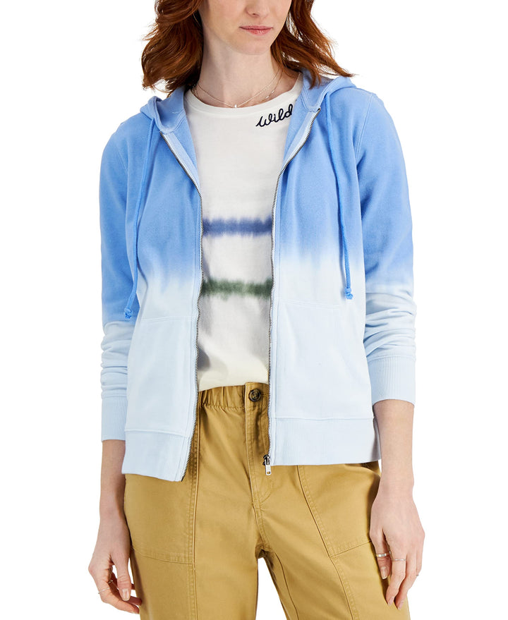 Style & Co Dip Dye Zip Front Hoodie