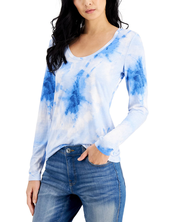 INC International Concepts Womens Tie Dye Print Top