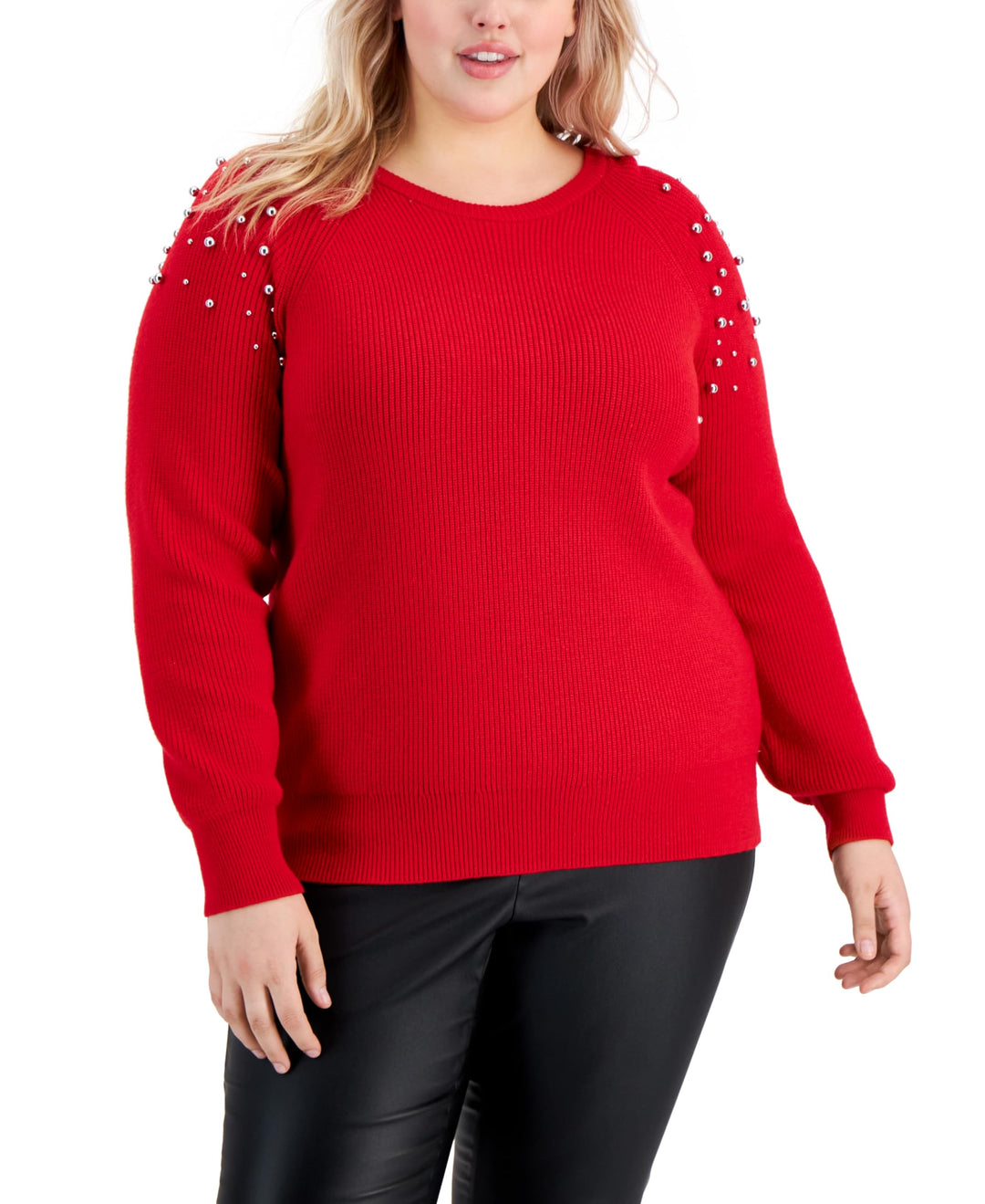 INC International Concepts Plus Size Embellished Sweater